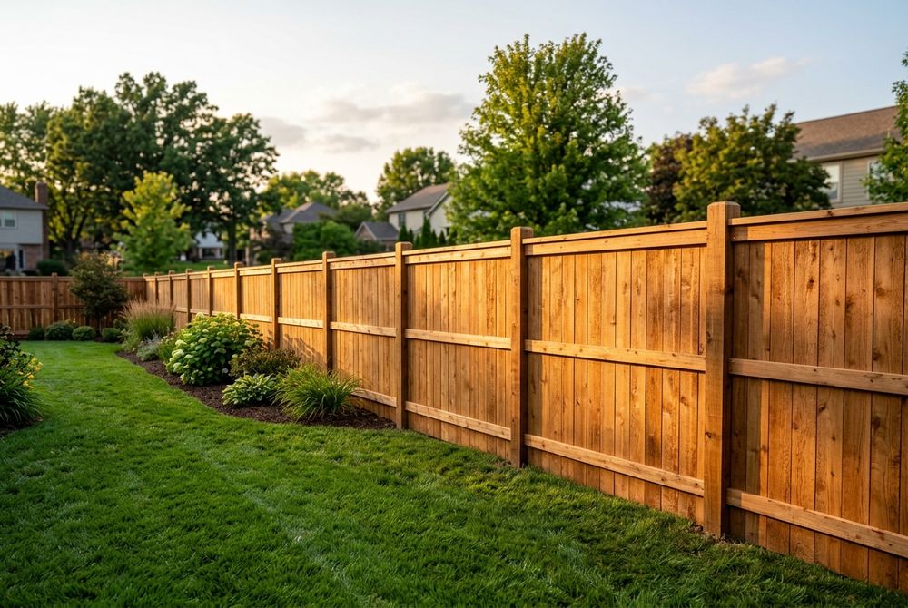 New cedar wood privacy fence